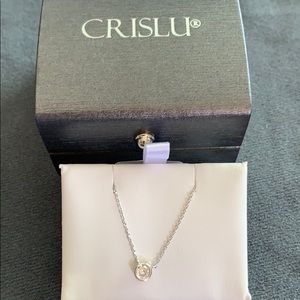 Crislu bezel pendant necklace